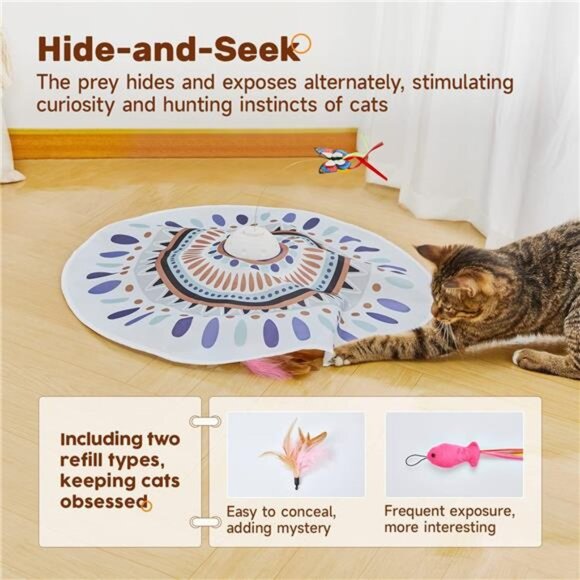 Cat Toys Chargeable, 3in1 Hide and Seek for Kittens, Interactive - Picture 10 of 16